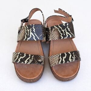 Vionic Louis Snakeskin Platform Slingback Sandals Sz 10 | Comfort Ortho Wedge